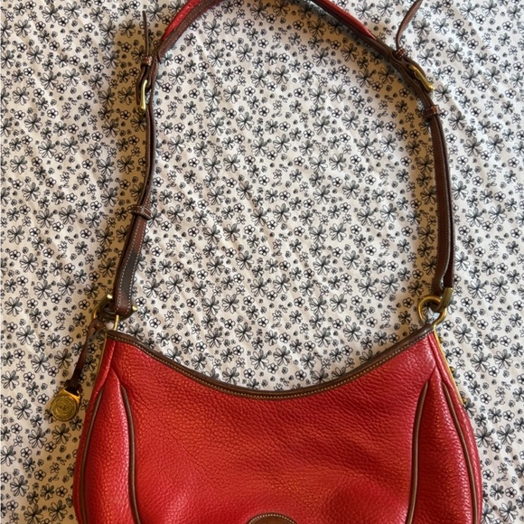 Vintage Dooney & Bourke Red Leather Shoulder Bag - Picture 1 of 11
